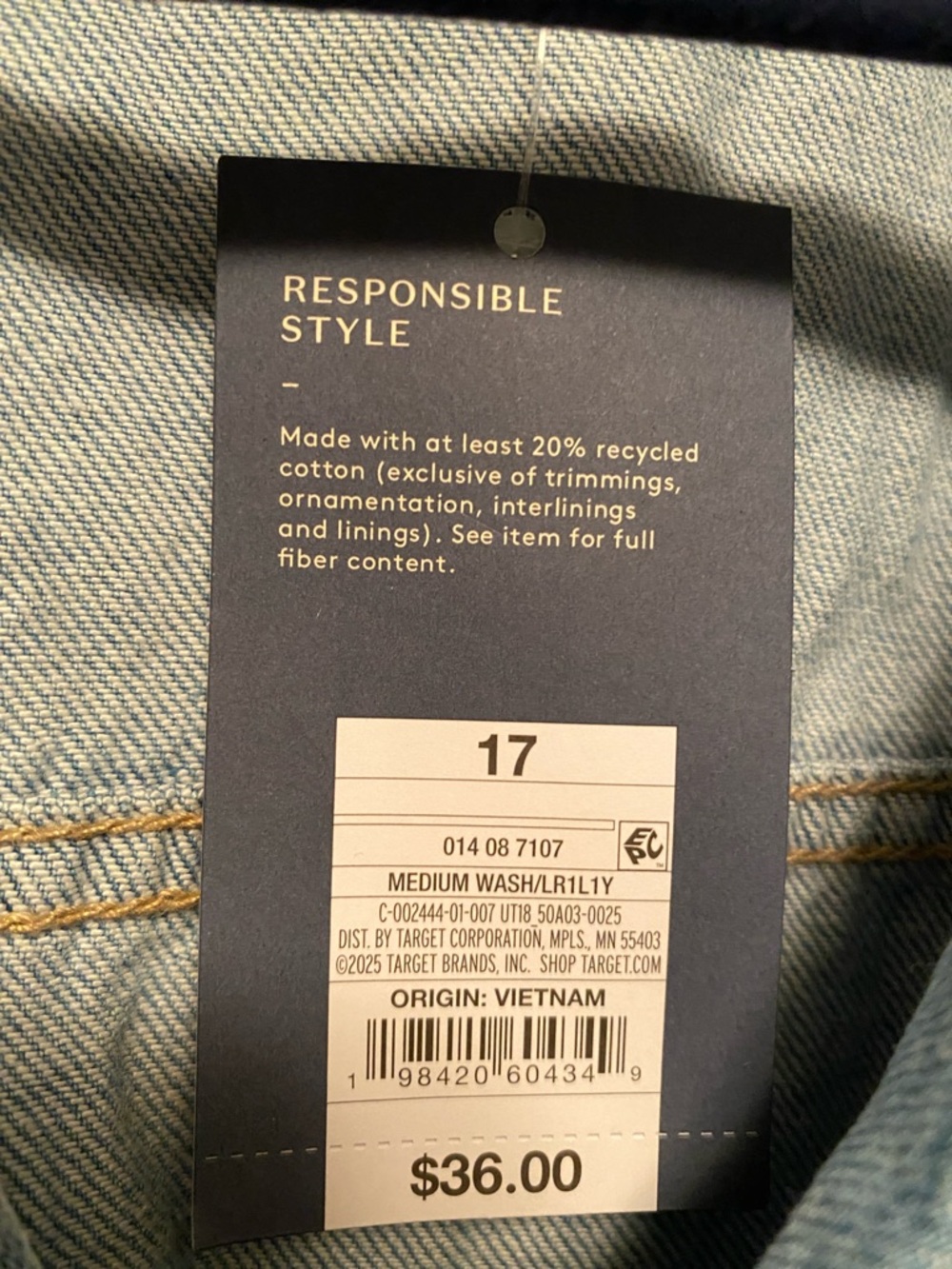 Universal Thread Light Blue Denim Jean Romper…size 17 - Picture 5 of 5